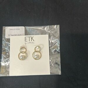 Ettika hoop earnings with pearl gold plated